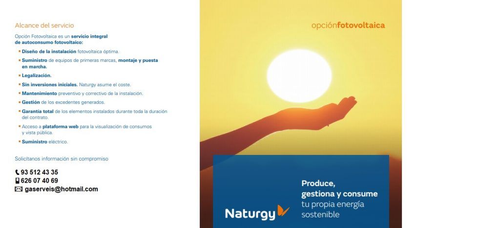 Servicio de Fotovoltaica de autoconsumo